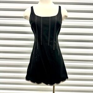 Ramy Brook Black Adriana Scalloped Dress